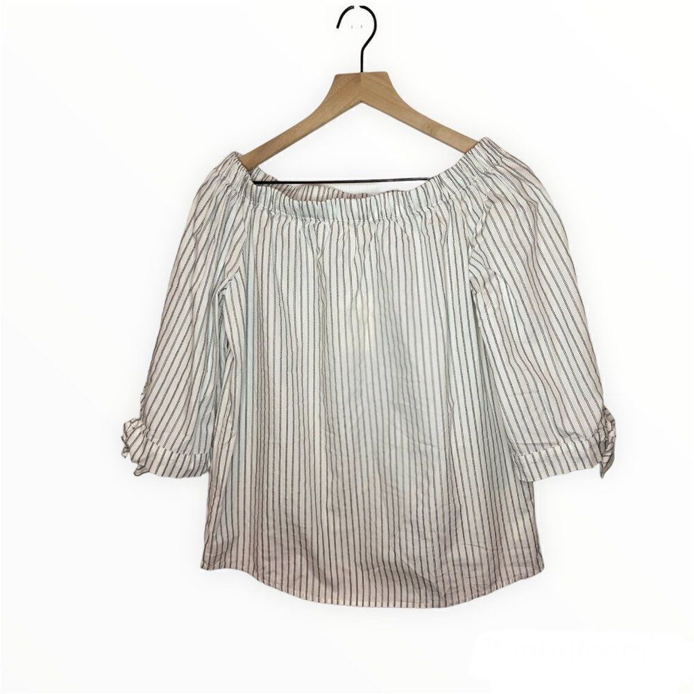 Per Se Off Shoulder Stripe Top NWOT